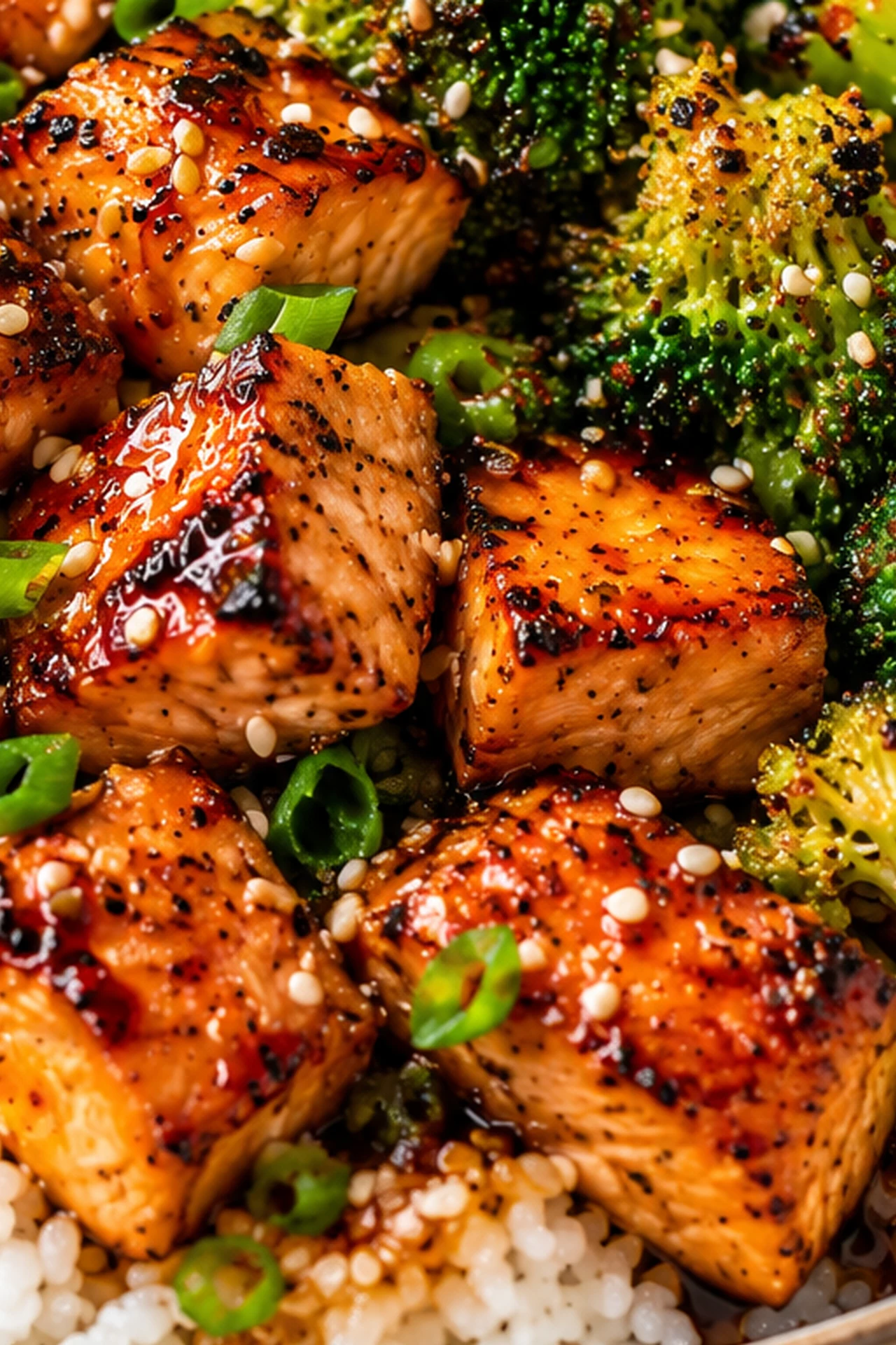 Crispy Orange Salmon Bowls