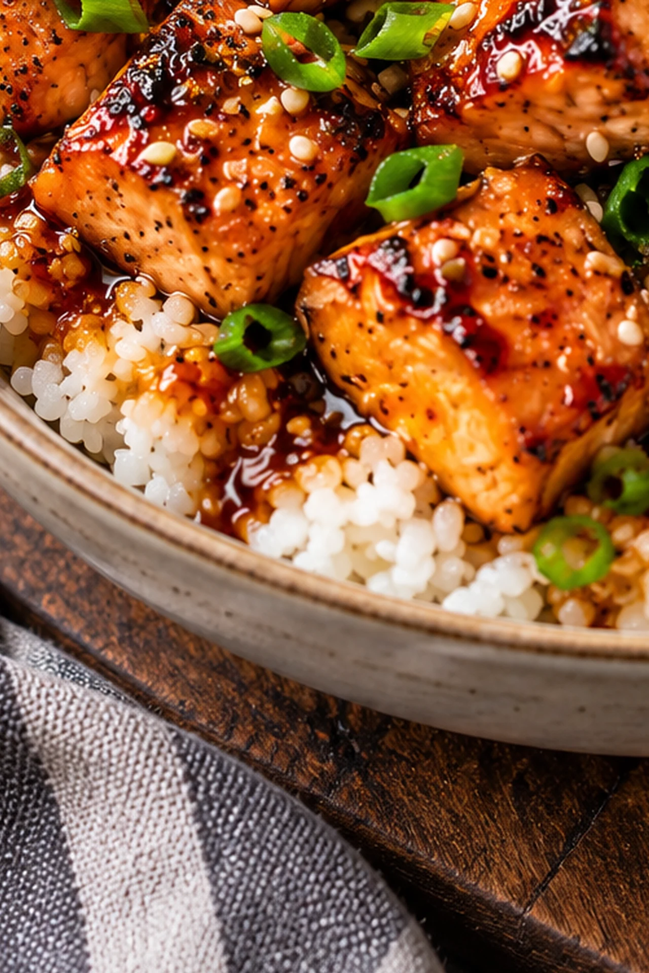 Crispy Orange Salmon Bowls