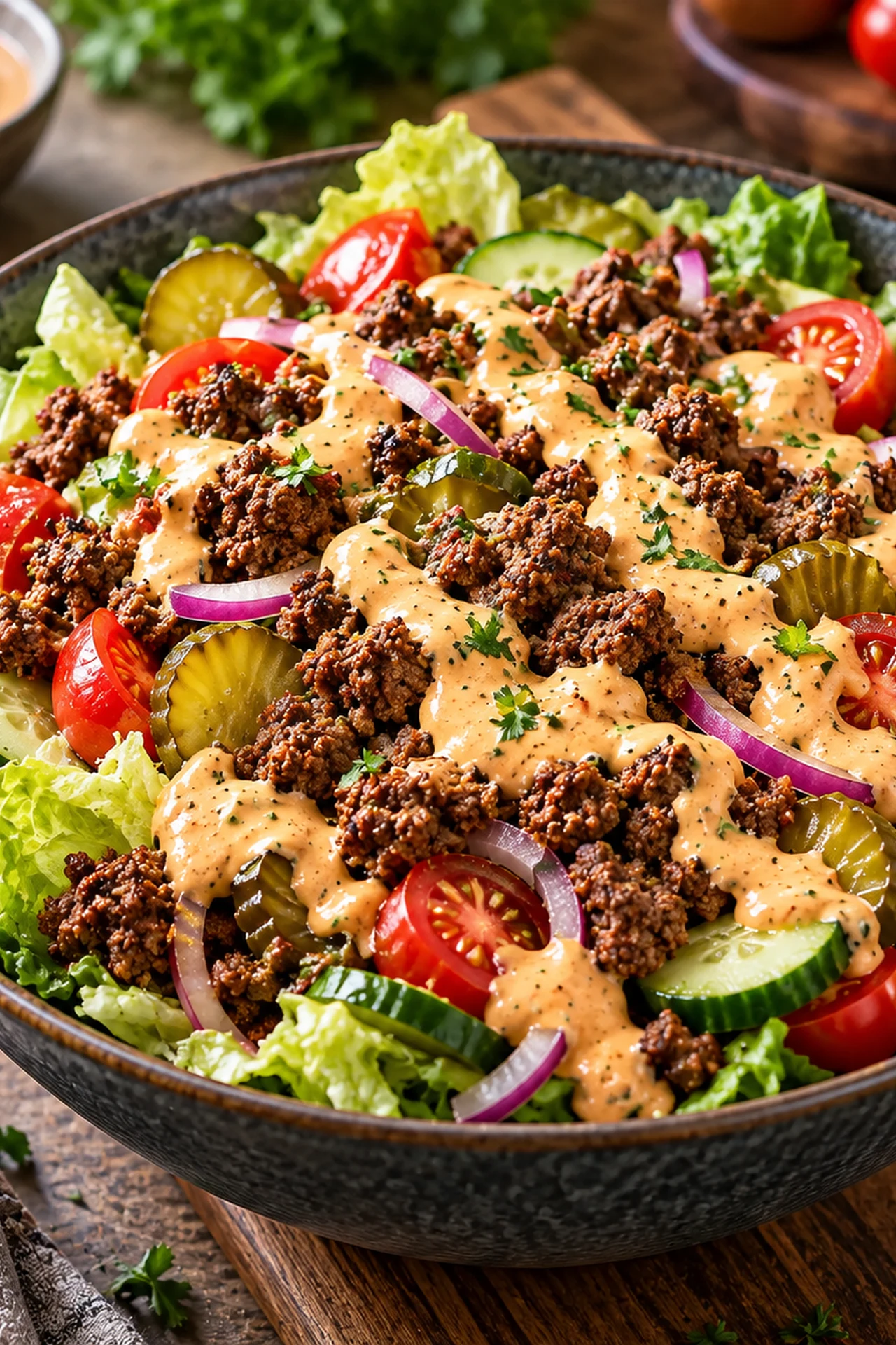 Healthy Burger Bowls with Secret Sauce